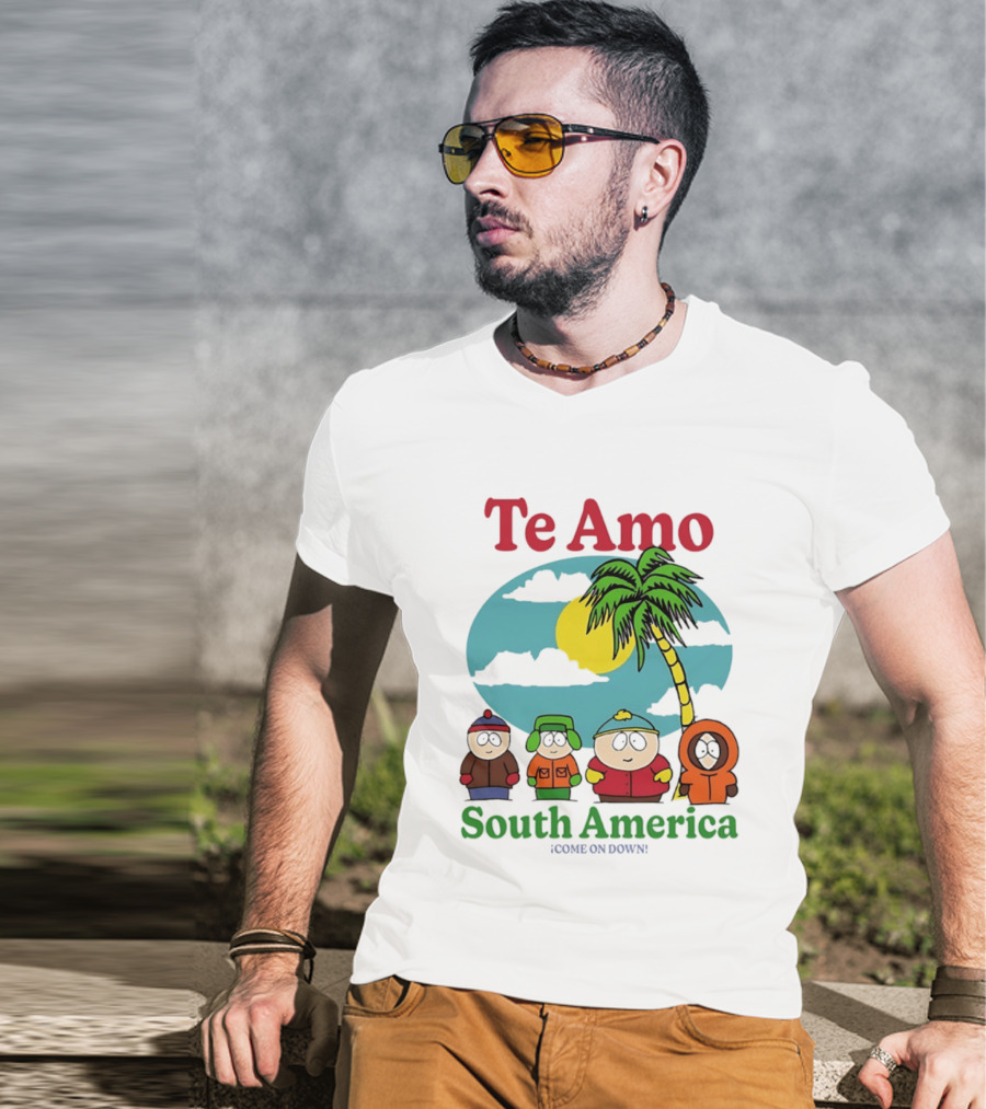 Te Amo South America South Park Characters Under Palm Tree T-Shirt