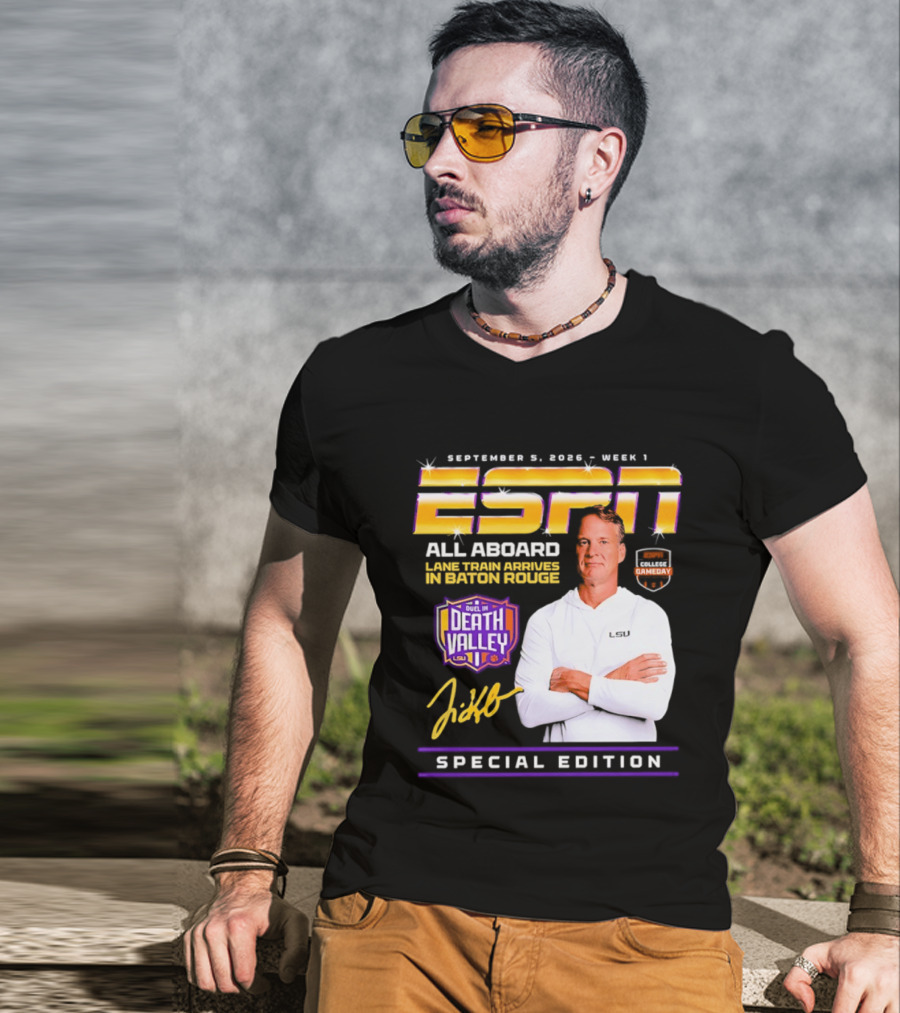 ESPN Special Edition September 5 2026 Week 1 All Aboard Tigers Express Death Valley Gameday T-Shirt