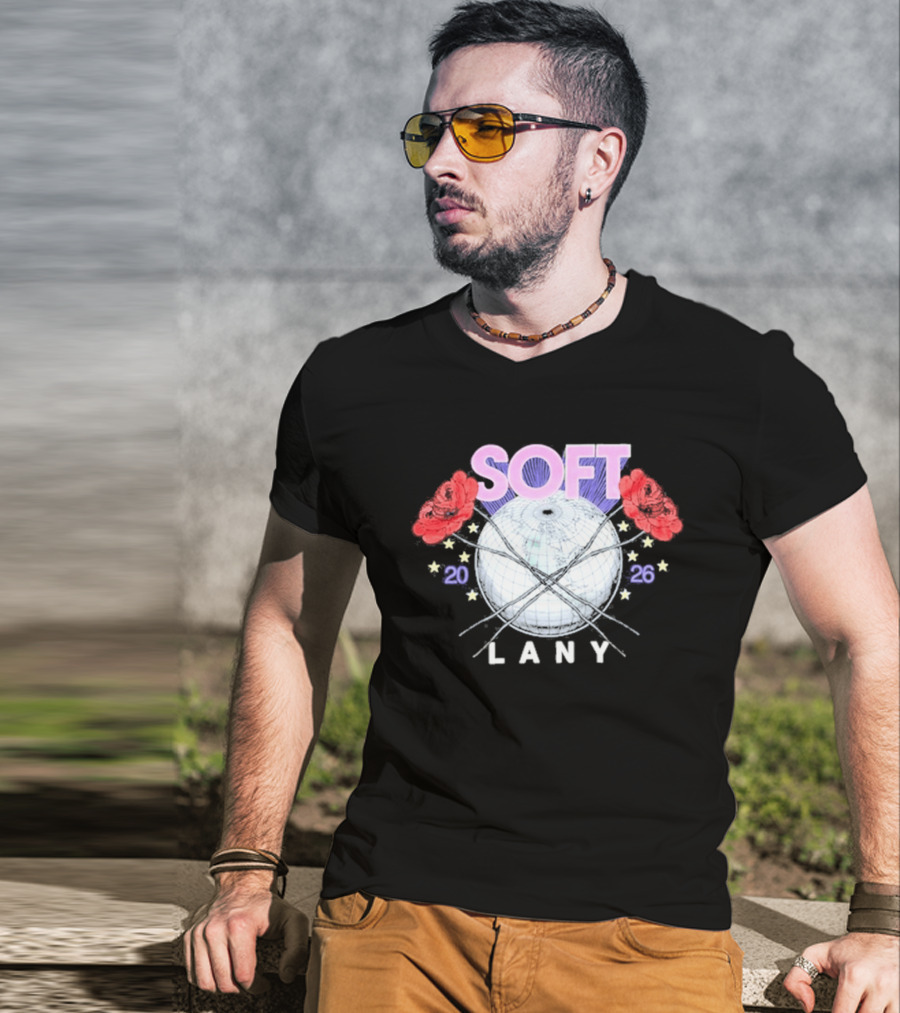 LANY Soft World Tour 2026 Glowing Globe And Red Roses T-Shirt