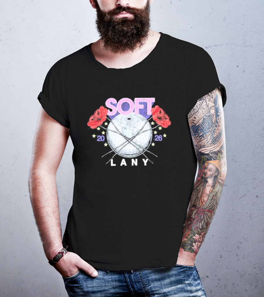 LANY Soft World Tour 2026 Glowing Globe And Red Roses T-Shirt