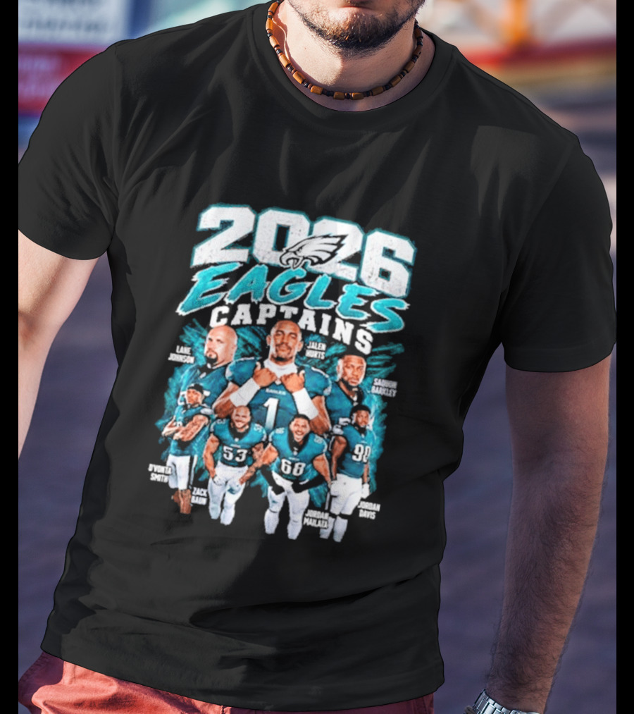 2026 Philadelphia Eagles Captains Black Collection T-Shirt