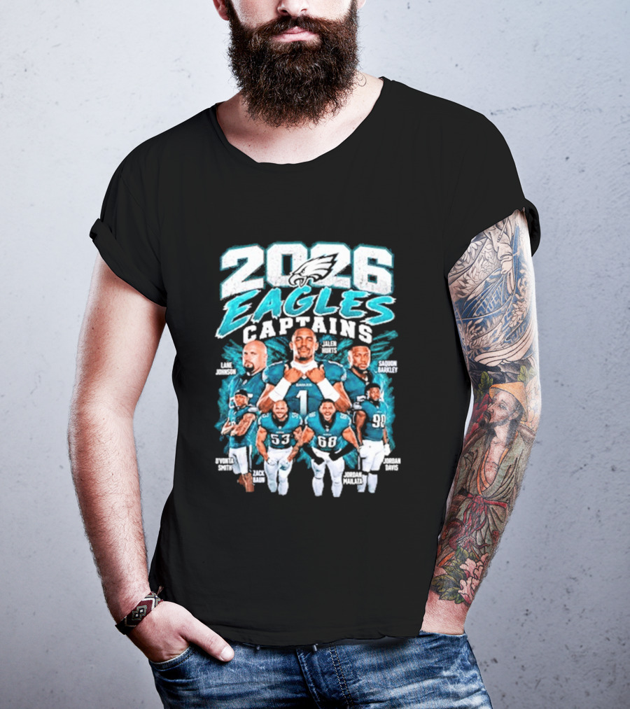 2026 Philadelphia Eagles Captains Black Collection T-Shirt