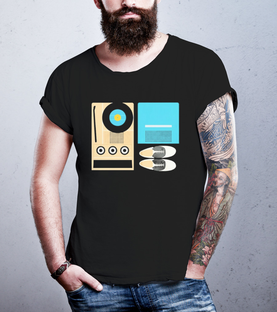 Sam And Suzy Essentials Moonrise Kingdom Record Player Sneakers T-Shirt