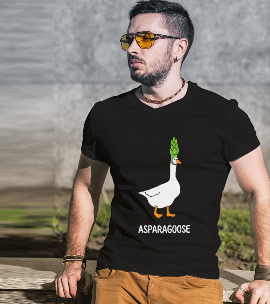 Asparagoose Goose Asparagus Head T-Shirt