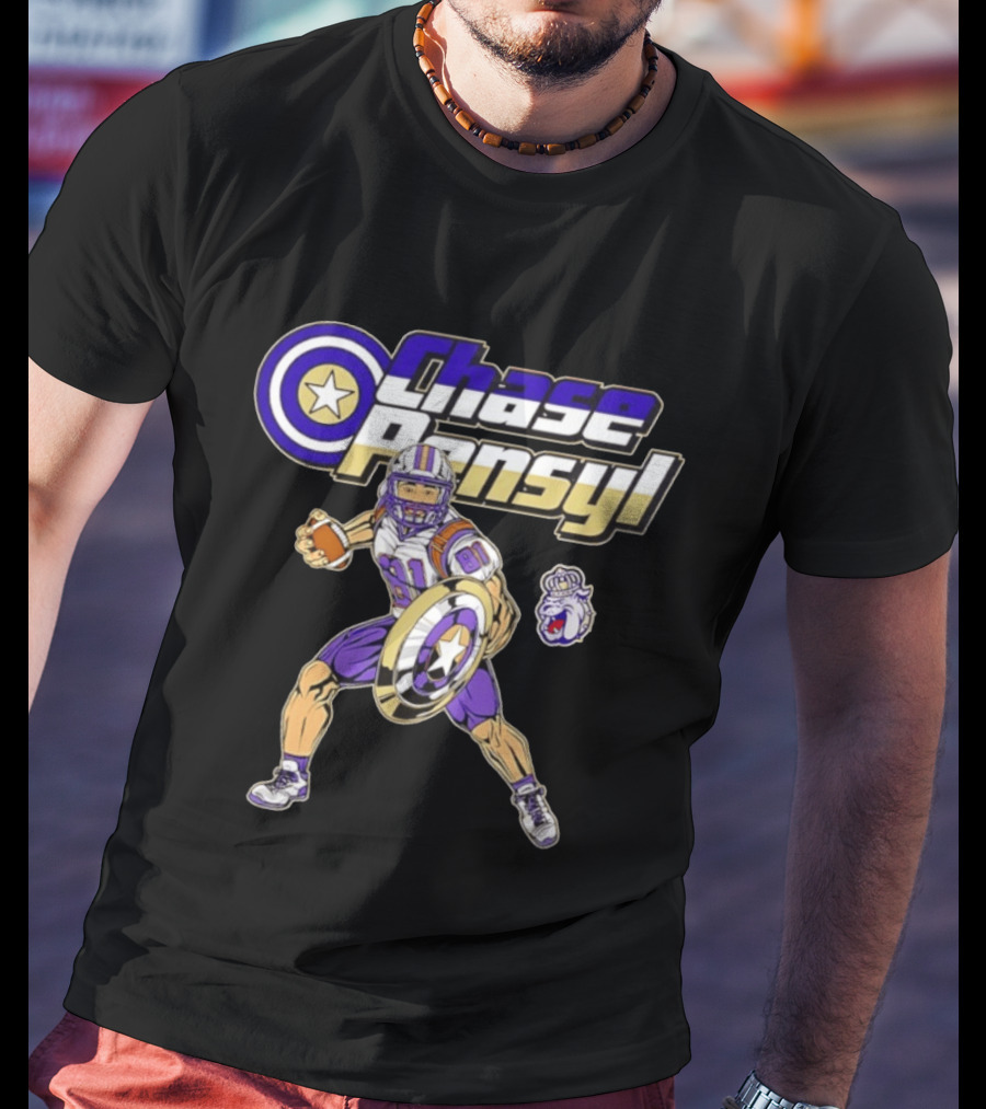 Chase Pensyl James Madison Dukes Football Superhero T-Shirt