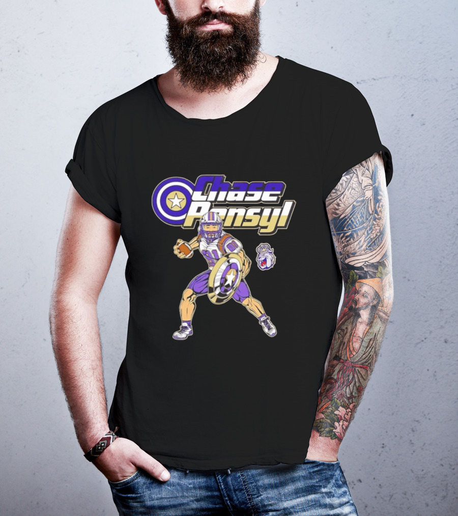 Chase Pensyl James Madison Dukes Football Superhero T-Shirt