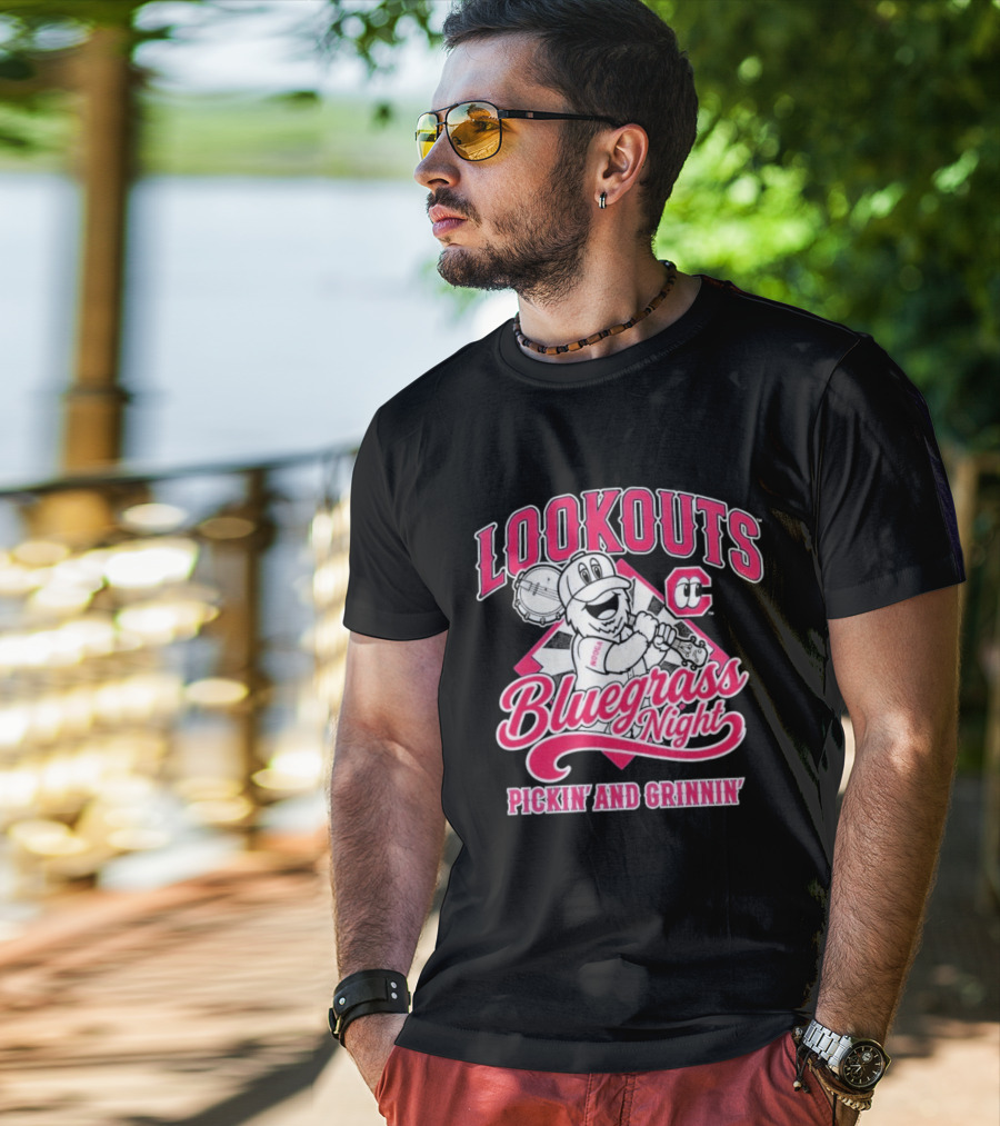 Lookouts Bluegrass Night Pickin' And Grinnin' Chattanooga Baseball C T-Shirt