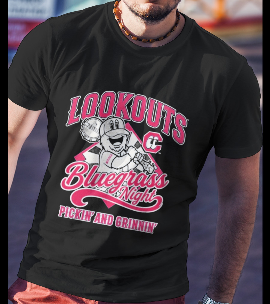 Lookouts Bluegrass Night Pickin' And Grinnin' Chattanooga Baseball C T-Shirt