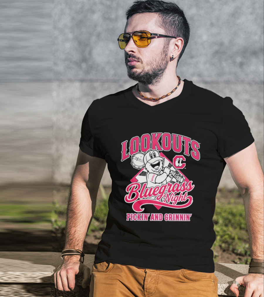 Lookouts Bluegrass Night Pickin' And Grinnin' Chattanooga Baseball C T-Shirt
