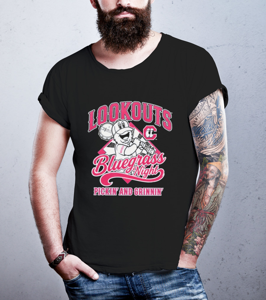 Lookouts Bluegrass Night Pickin' And Grinnin' Chattanooga Baseball C T-Shirt