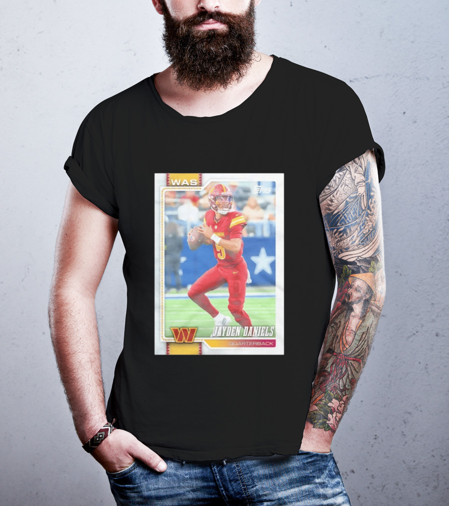 Jayden Daniels Washington Commanders Quarterback 2026 Topps Football T-Shirt