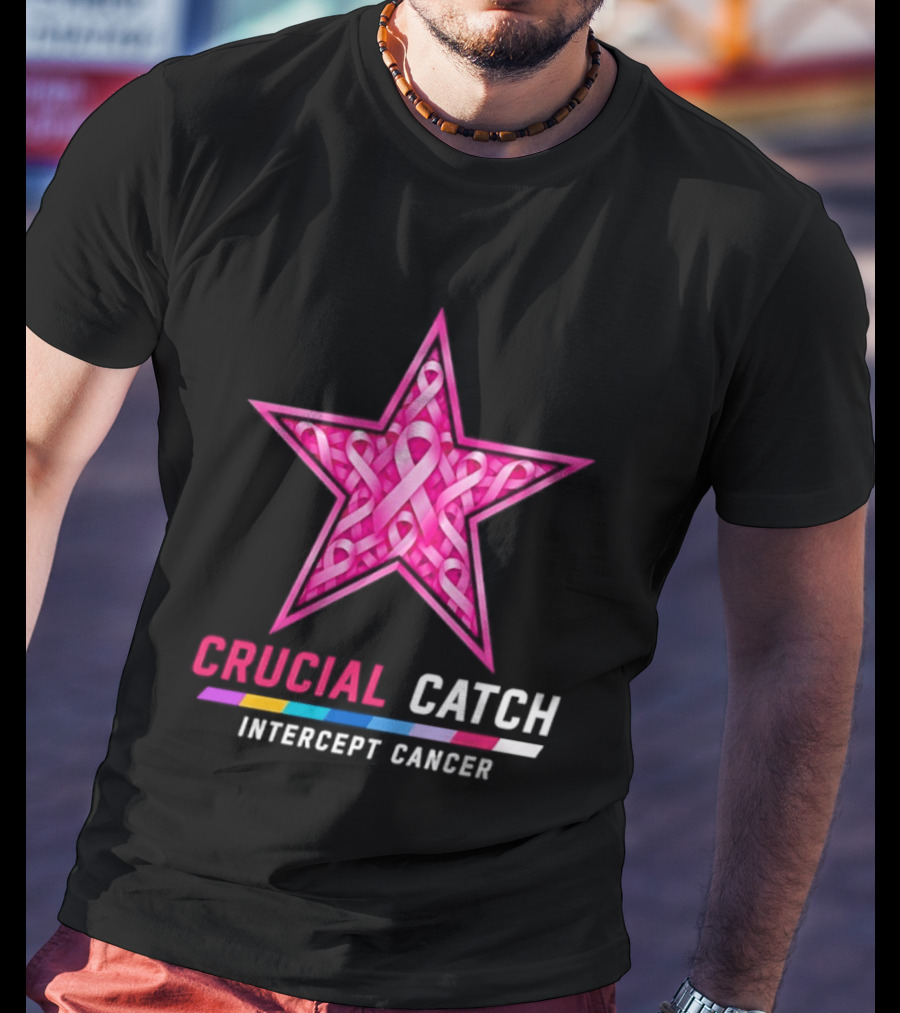 Dallas Cowboys 2026 Crucial Catch Intercept Cancer Pink Ribbon Star T-Shirt