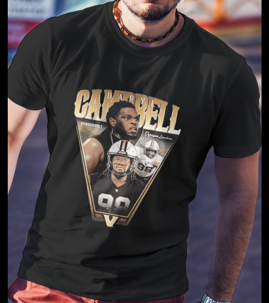 Daryl Campbell Vanderbilt Defensive Lineman NCAA Football T-Shirt
