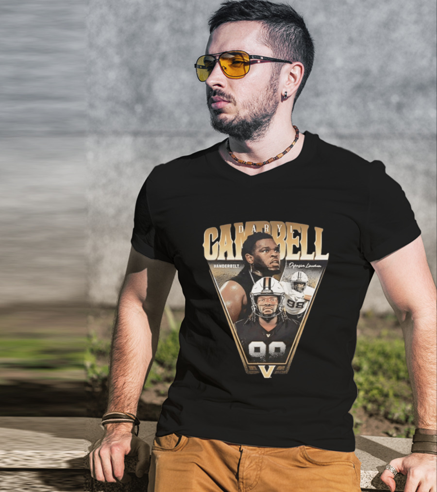 Daryl Campbell Vanderbilt Defensive Lineman NCAA Football T-Shirt