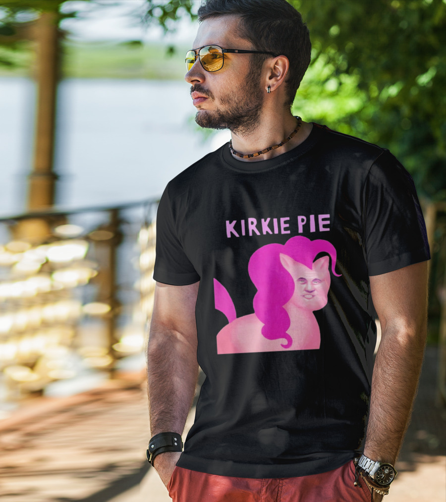 Kirkie Pie Pink Pony Cartoon Face T-Shirt