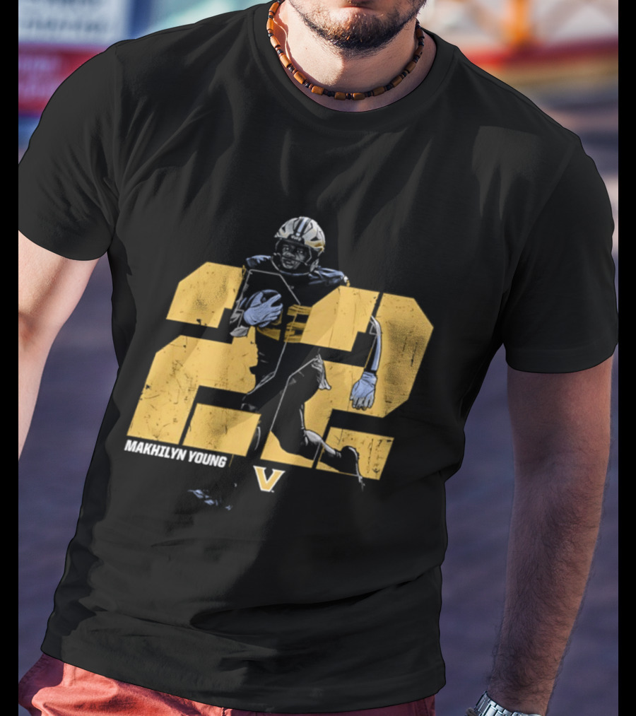 Makhilyn Young 22 Vanderbilt Commodores NCAA Football Player V T-Shirt