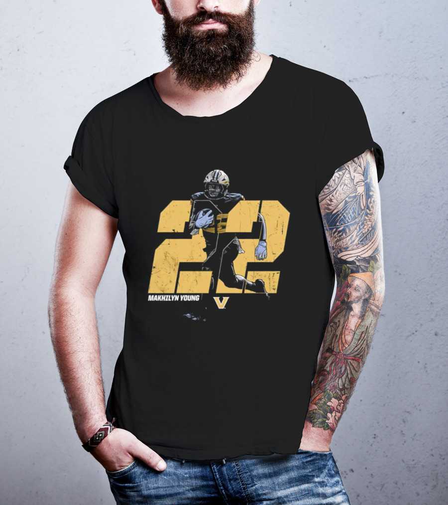Makhilyn Young 22 Vanderbilt Commodores NCAA Football Player V T-Shirt