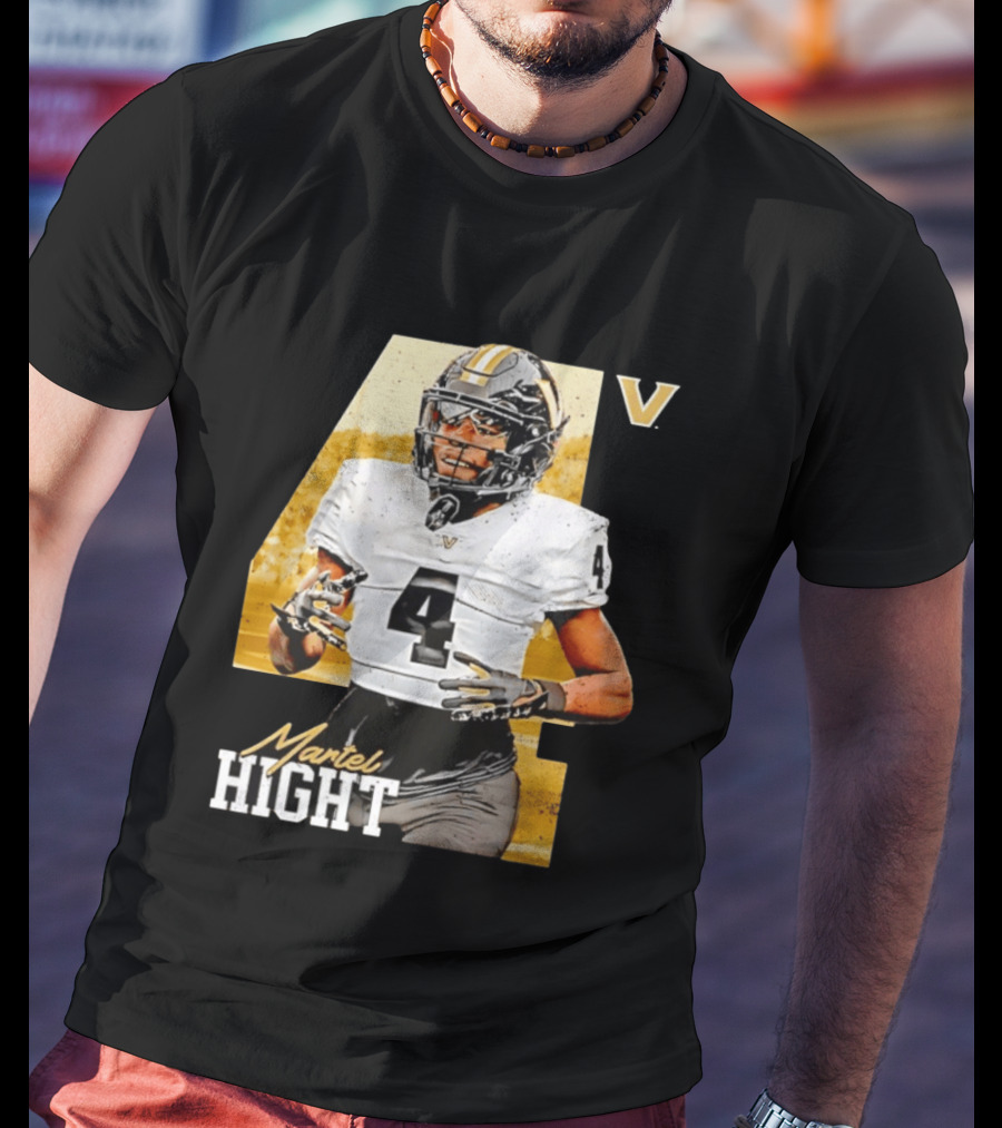 Vanderbilt Commodores Martel Hight 4 NCAA Football Player T-Shirt