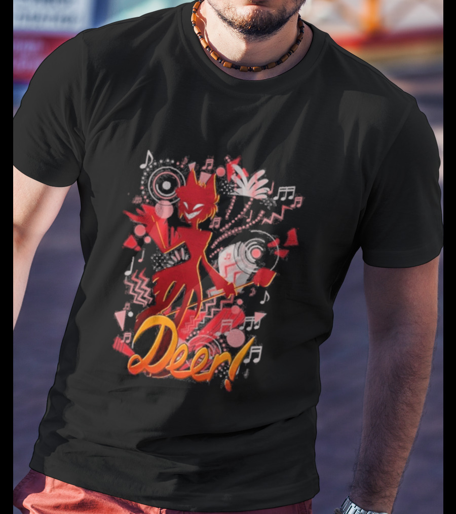 Alastor Hazbin Hotel Deer Music Radio T-Shirt