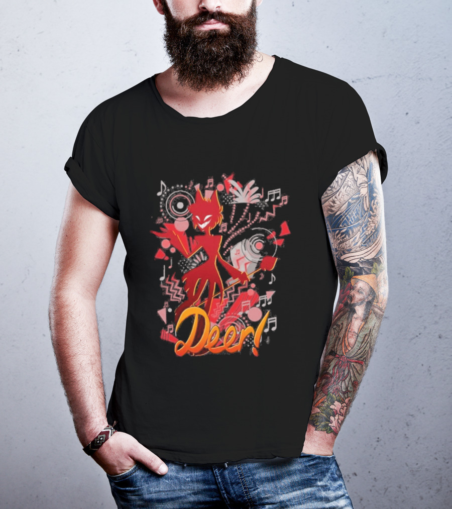 Alastor Hazbin Hotel Deer Music Radio T-Shirt