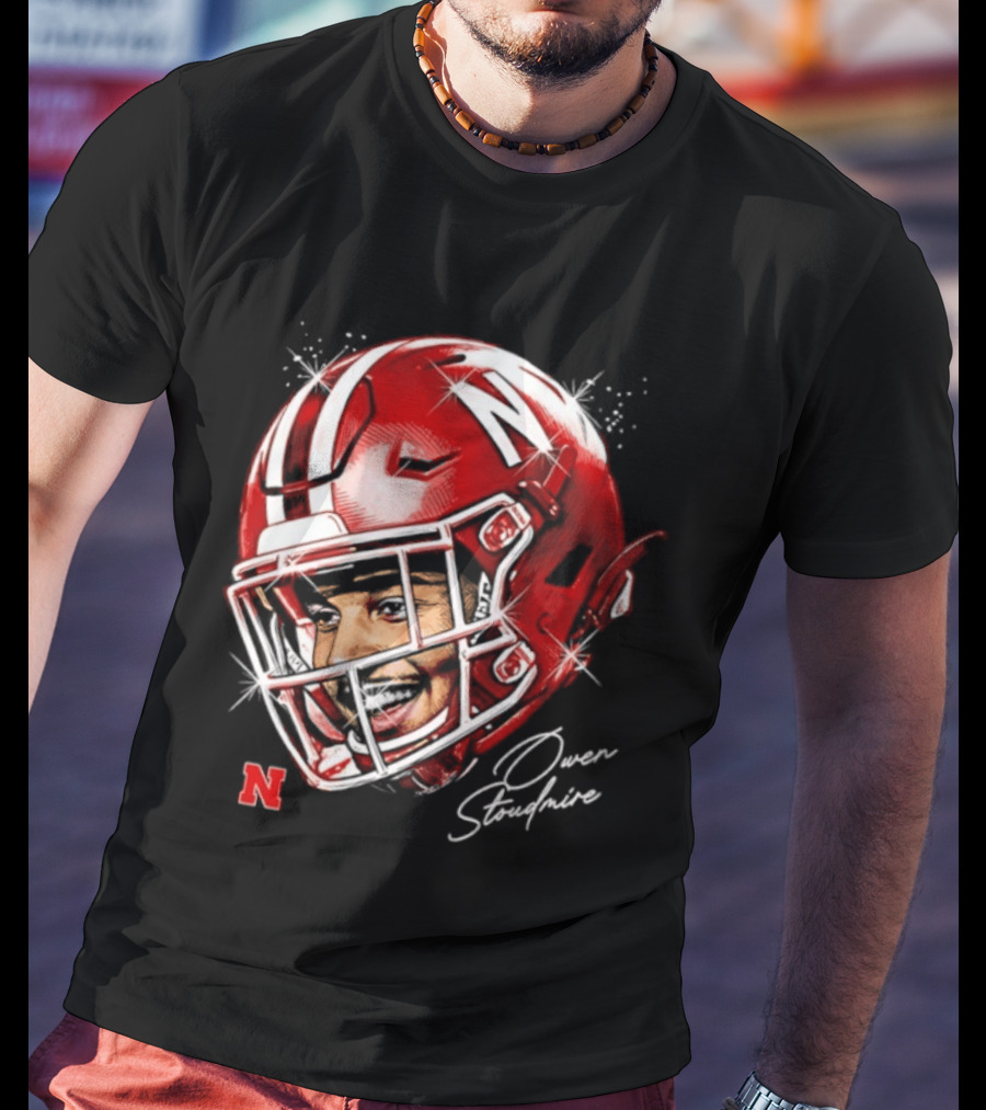 Owen Stoudmire Nebraska Cornhuskers Football Helmet T-Shirt
