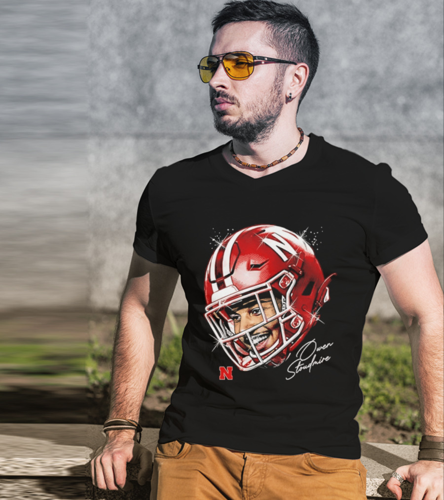 Owen Stoudmire Nebraska Cornhuskers Football Helmet T-Shirt