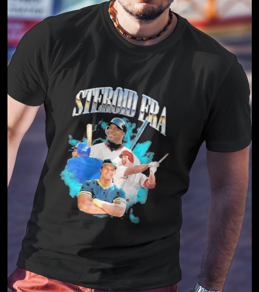 Steroid Era Baseball Players Montage With Bats And Uniforms T-Shirt