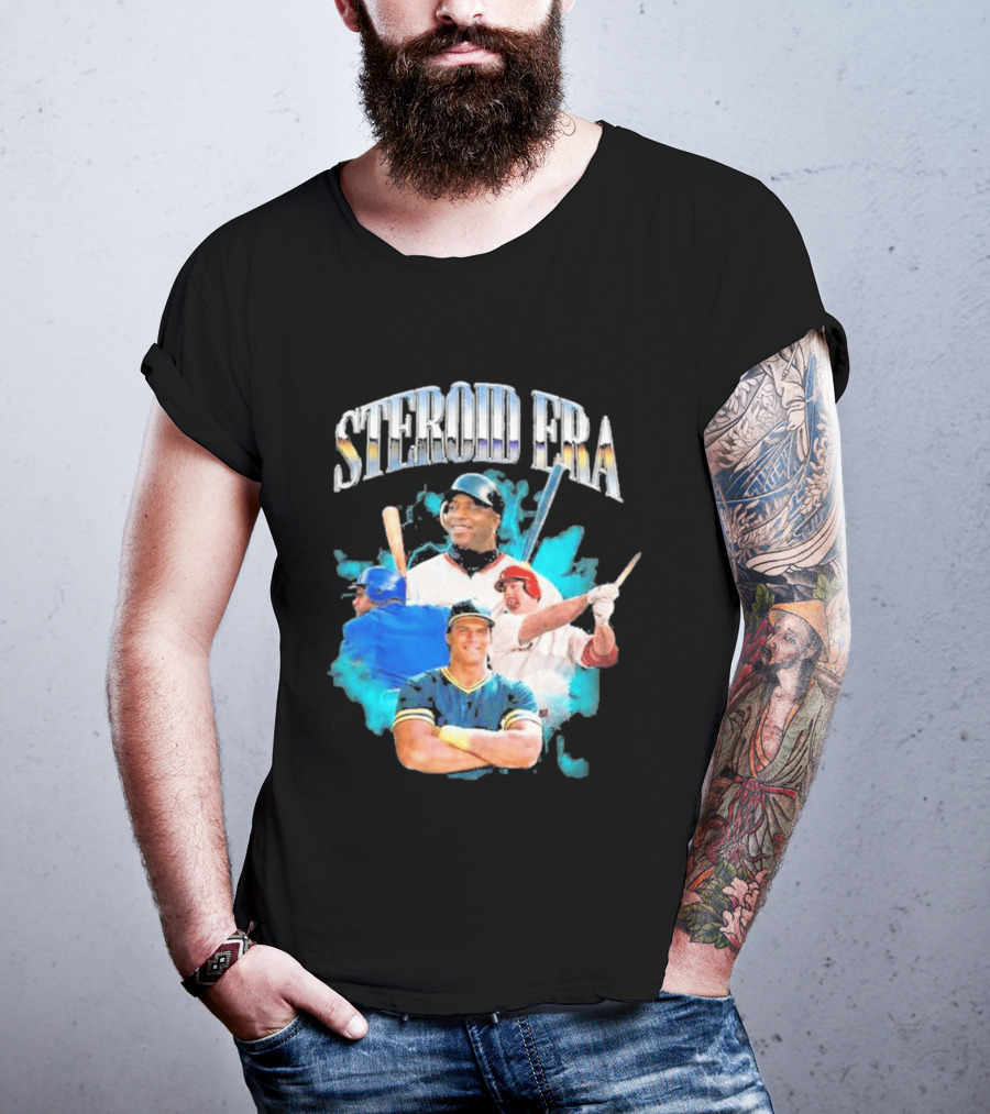 Steroid Era Baseball Players Montage With Bats And Uniforms T-Shirt