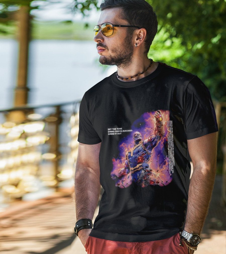 Thanos Set The Tone Grind Thrive Succeed Marvel Comics T-Shirt