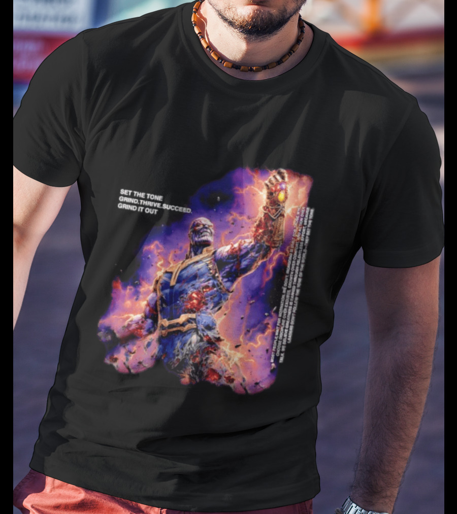 Thanos Set The Tone Grind Thrive Succeed Marvel Comics T-Shirt