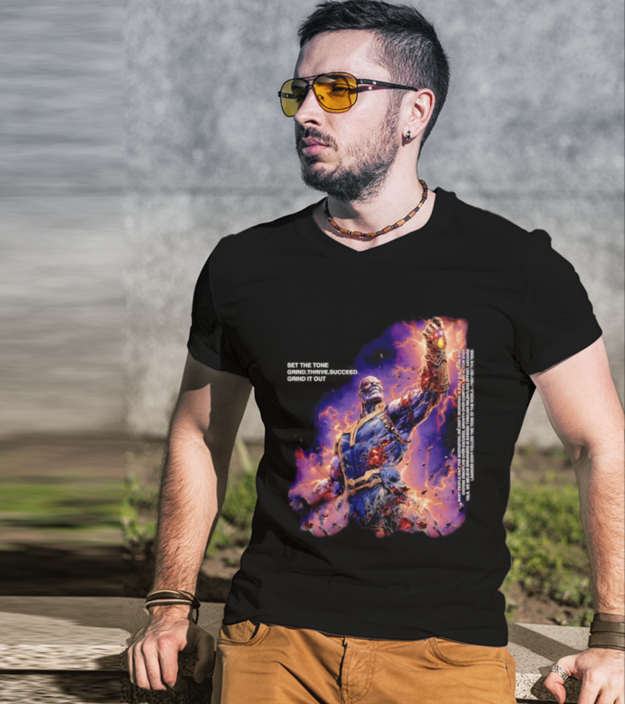 Thanos Set The Tone Grind Thrive Succeed Marvel Comics T-Shirt
