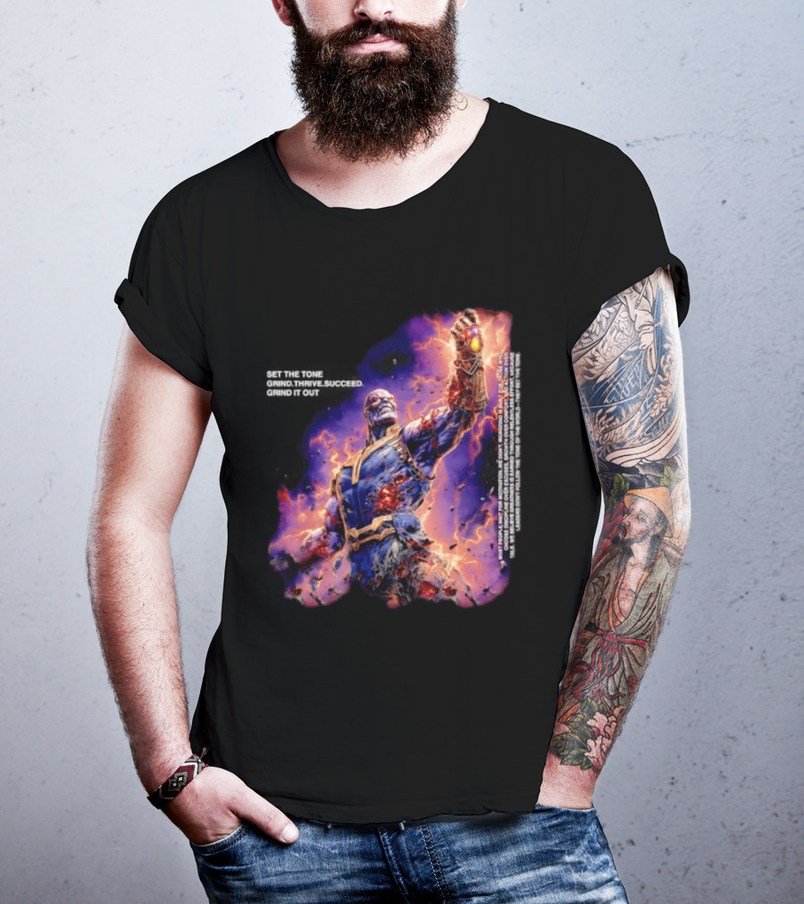 Thanos Set The Tone Grind Thrive Succeed Marvel Comics T-Shirt
