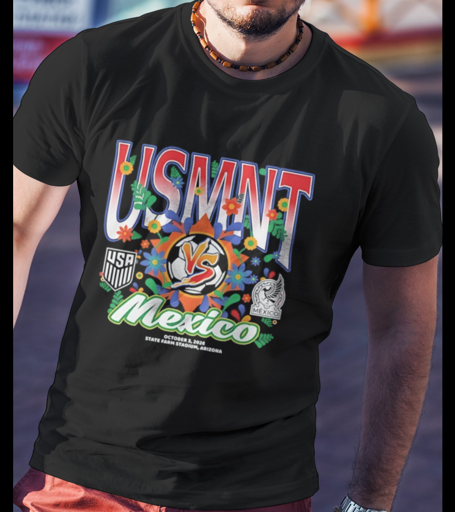 USMNT Vs Mexico 2026 Soccer Floral Celebration T-Shirt