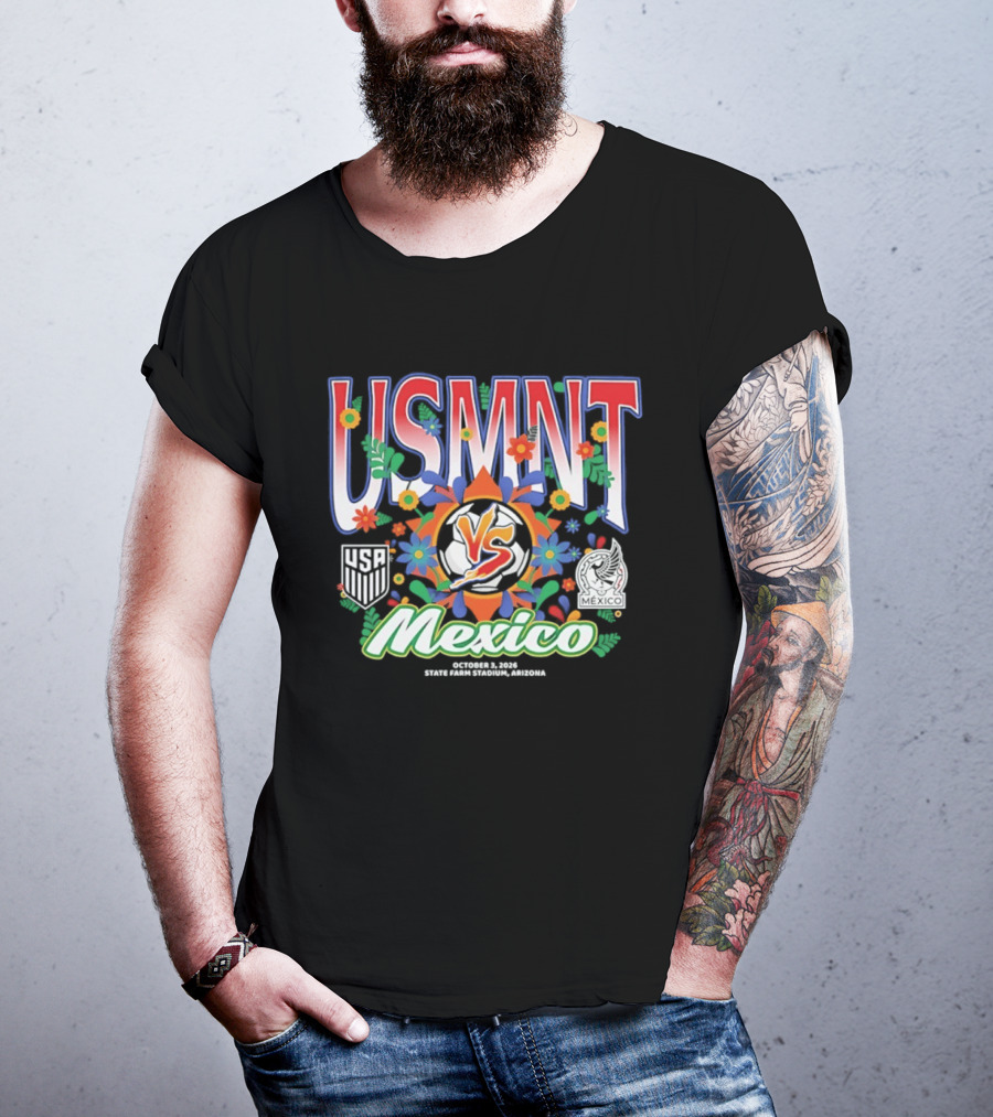 USMNT Vs Mexico 2026 Soccer Floral Celebration T-Shirt