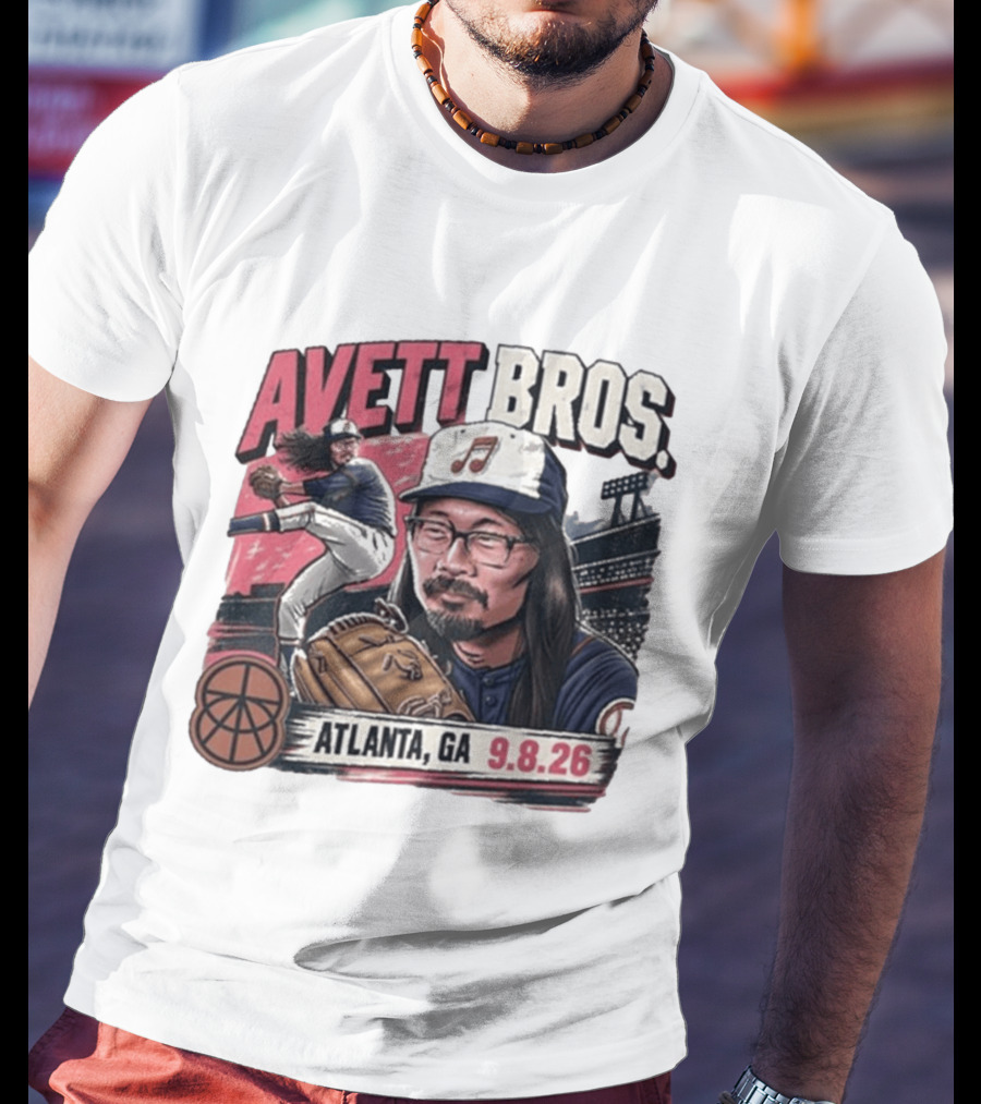 Avett Bros Baseball Themed Atlanta GA Sep 08 2026 Concert T-Shirt