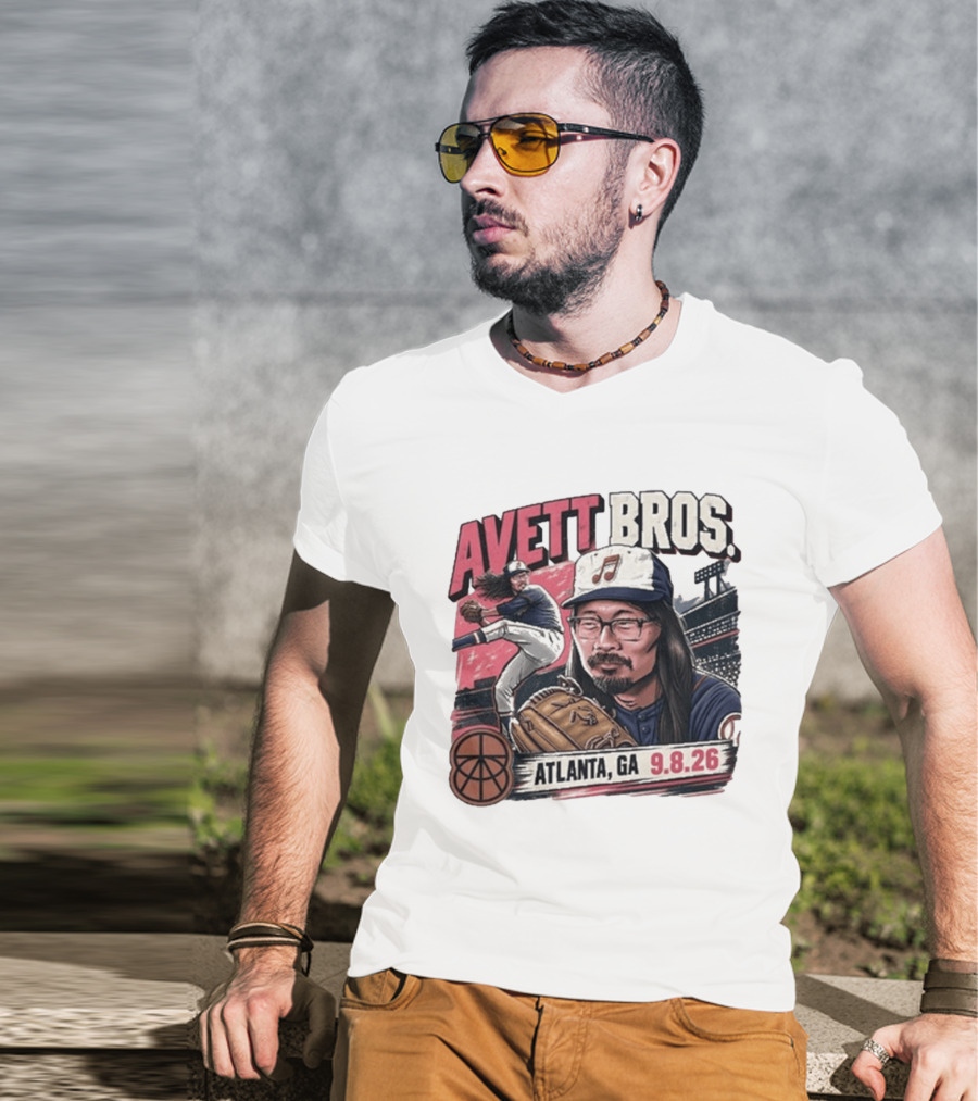 Avett Bros Baseball Themed Atlanta GA Sep 08 2026 Concert T-Shirt