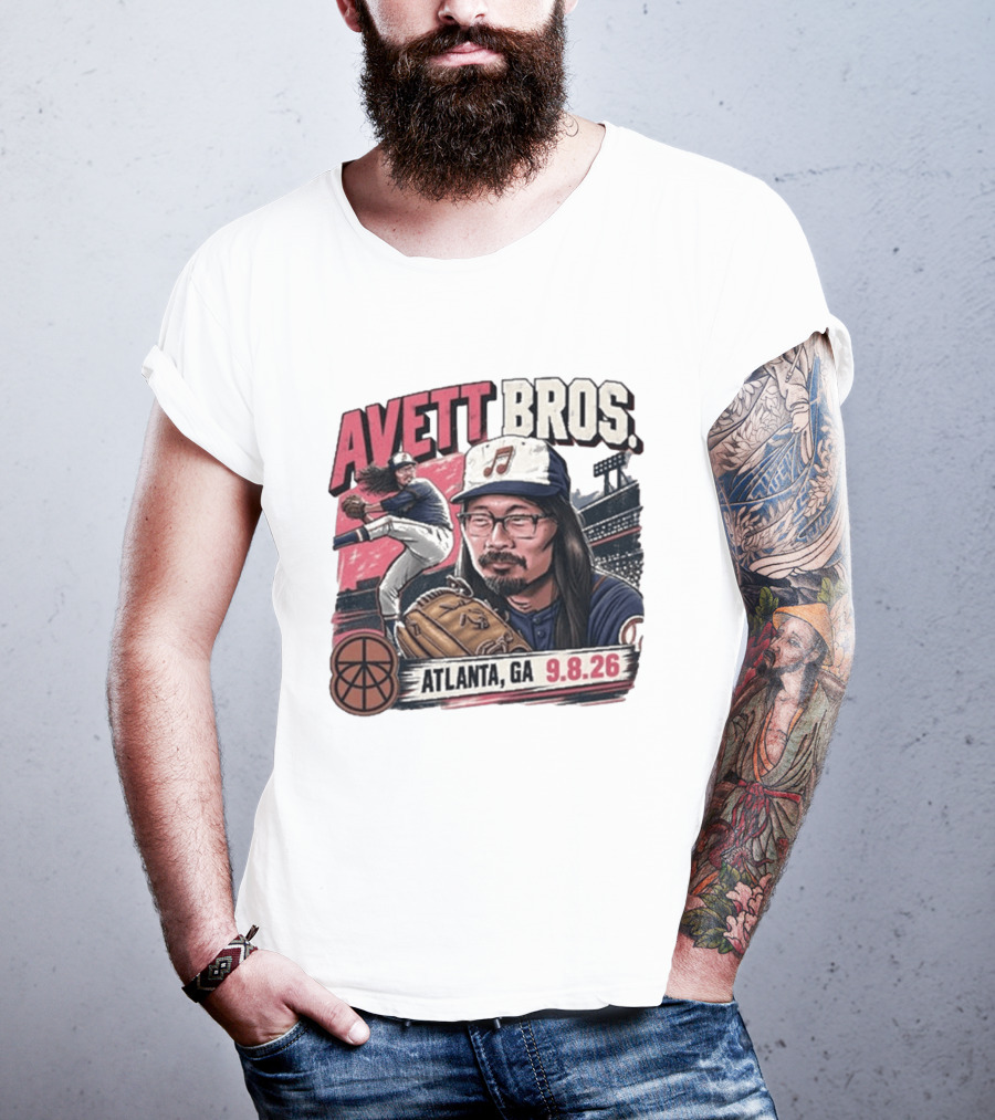Avett Bros Baseball Themed Atlanta GA Sep 08 2026 Concert T-Shirt
