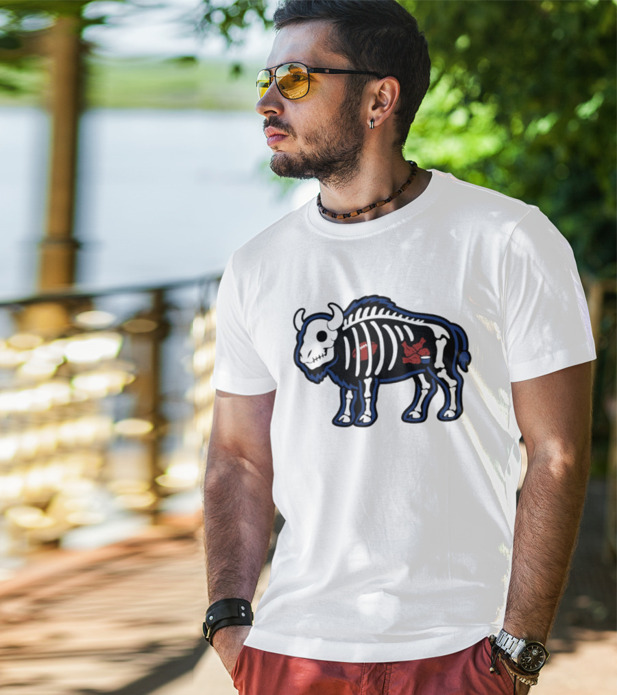 Buffalo Mafia Football X Ray Skeleton Drawing With Chicken Wings And Blue Cheese T-Shirt