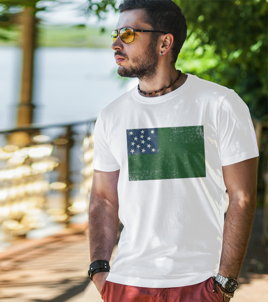 Vermont Historical Green Mountain Boys Flag Distressed T-Shirt
