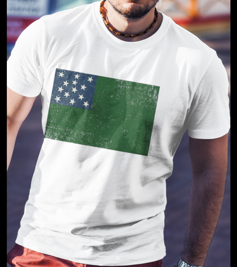 Vermont Historical Green Mountain Boys Flag Distressed T-Shirt