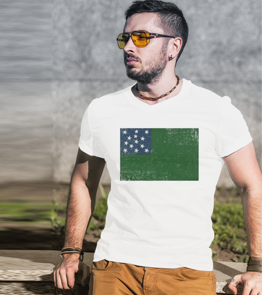 Vermont Historical Green Mountain Boys Flag Distressed T-Shirt