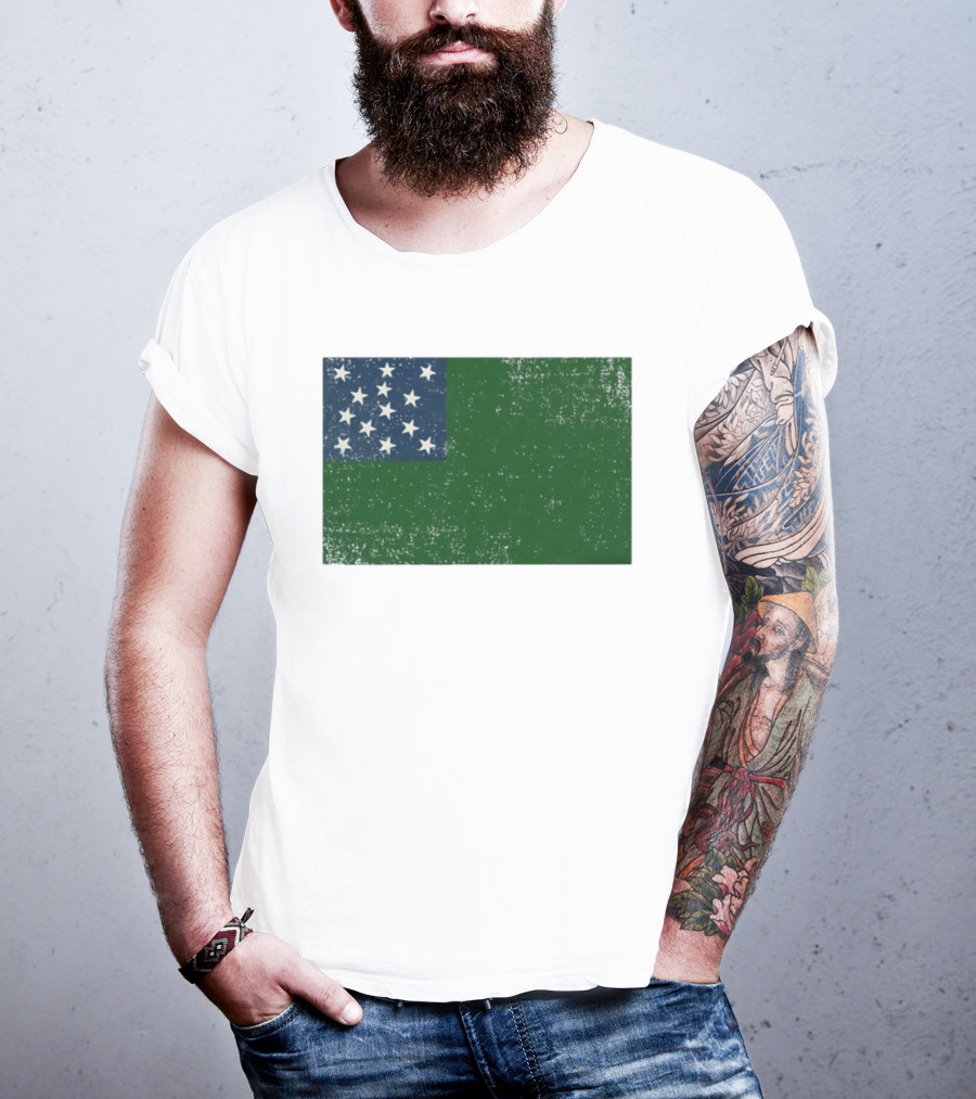 Vermont Historical Green Mountain Boys Flag Distressed T-Shirt