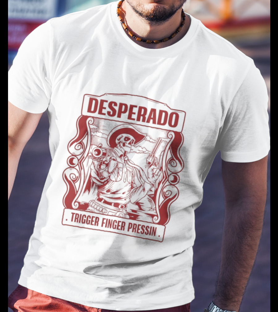 Desperado Trigger Finger Pressing Skeleton T-Shirt