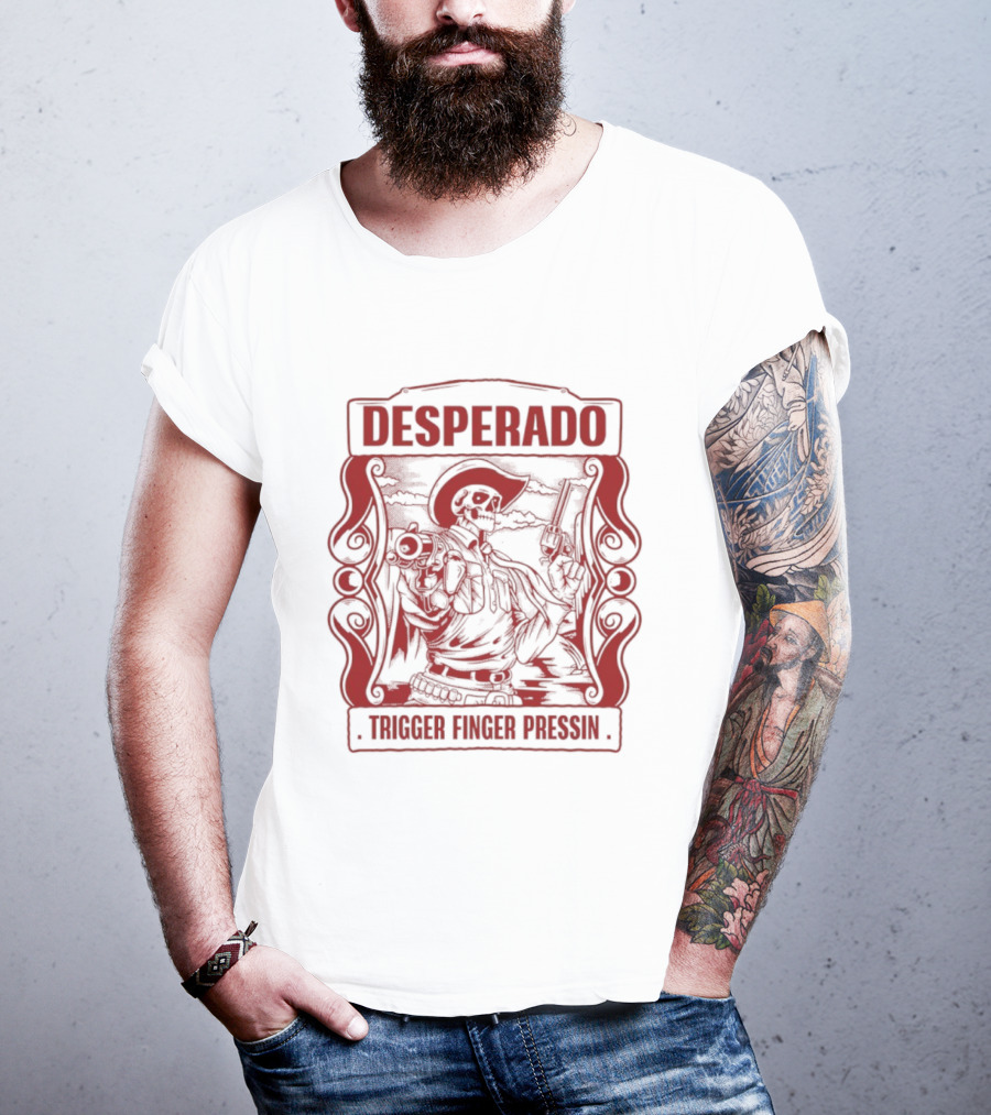 Desperado Trigger Finger Pressing Skeleton T-Shirt
