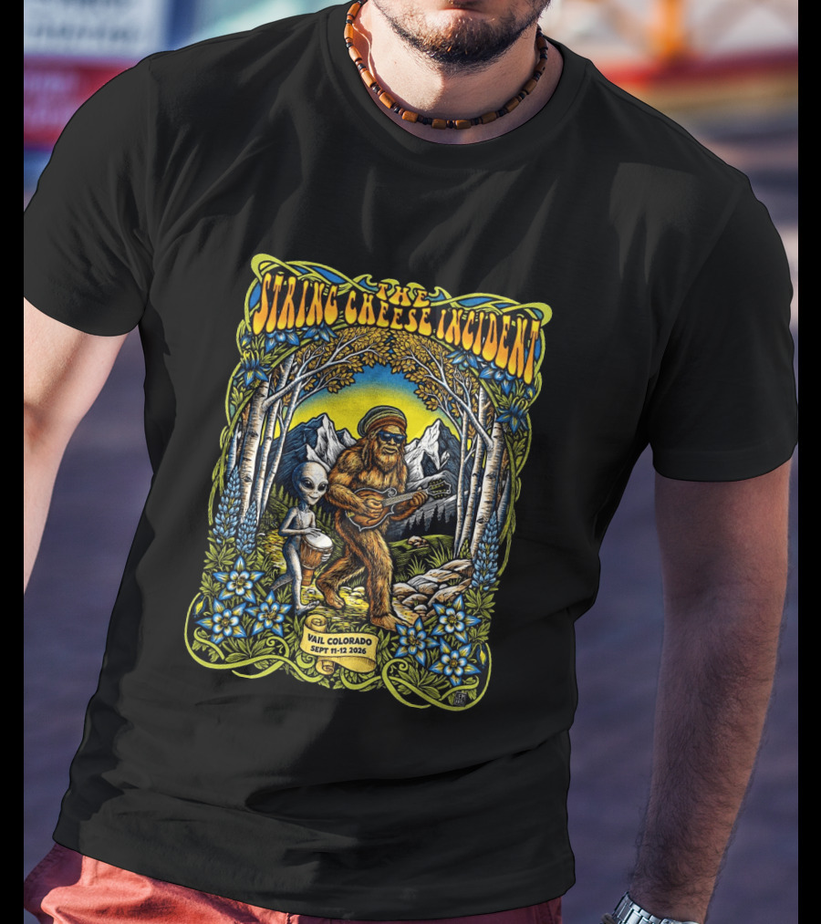 The String Cheese Incident Vail Colorado 2026 With Bigfoot And Alien Jam Session September 11 12 Event T-Shirt