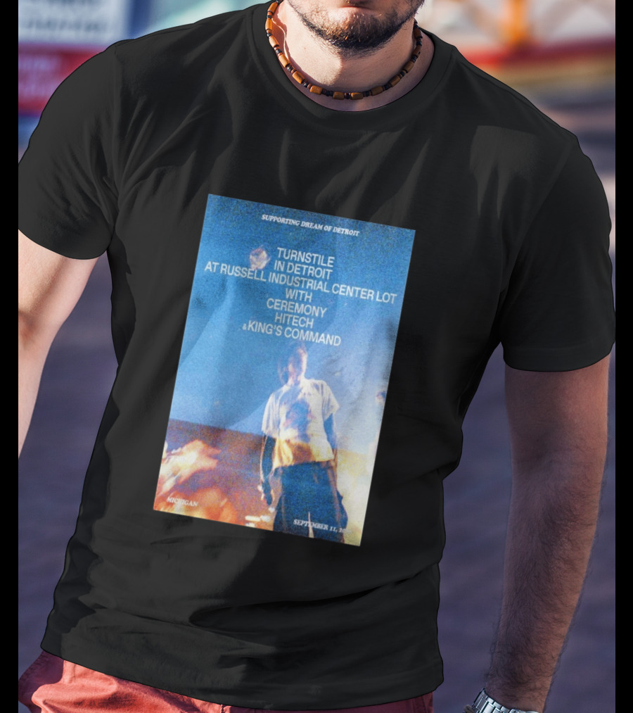 Supporting Dream Of Detroit Turnstile Russell Industrial Center Ceremony Hitech King's Command September 11 2026 Michigan T-Shirt