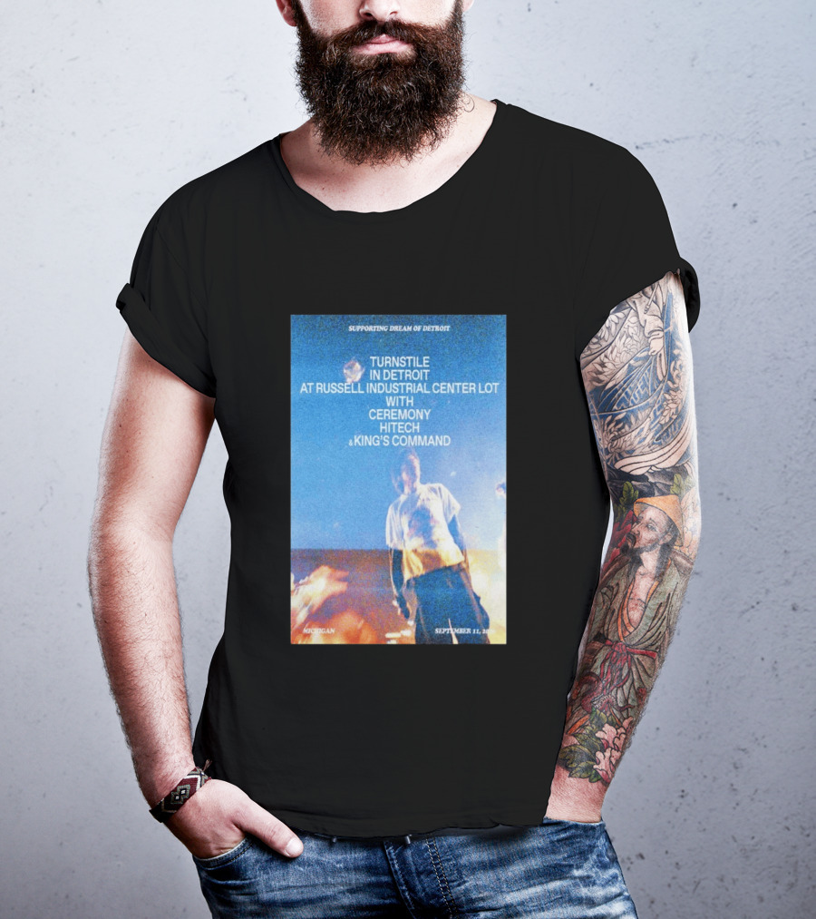 Supporting Dream Of Detroit Turnstile Russell Industrial Center Ceremony Hitech King's Command September 11 2026 Michigan T-Shirt