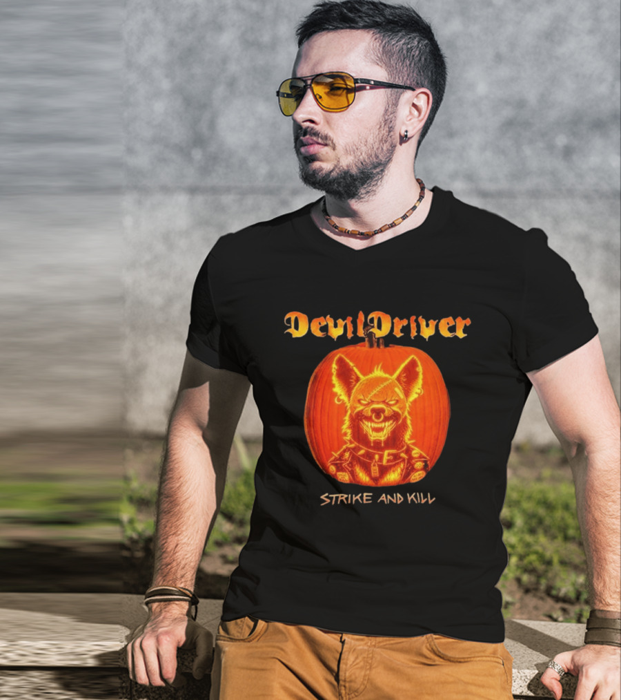 DevilDriver Halloween 2026 Strike And Kill Pumpkin T-Shirt