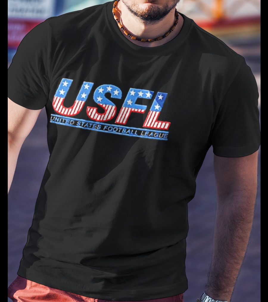 USFL United States Football League Stars And Stripes T-Shirt