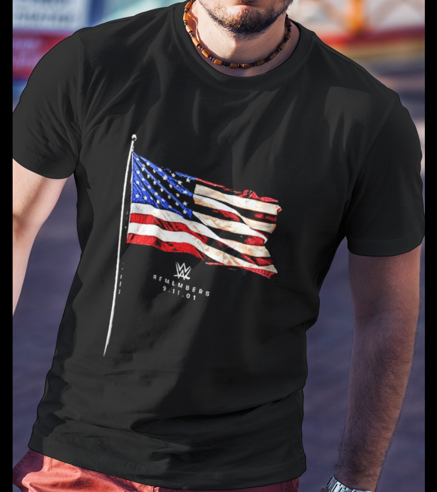 WWE Remembers American Flag Patriot Tribute Vintage Look T-Shirt